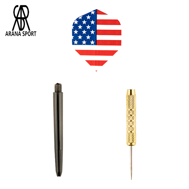 6 عدد تیر دارت همراه با پرپلاستیکی و سوزن فولادی برند آرنا اسپورتر