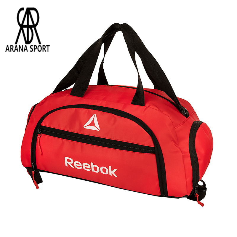 نمای جلو ساک ورزشی ریبوک با جیب بزرگ زیپ دار – Arena Sporter