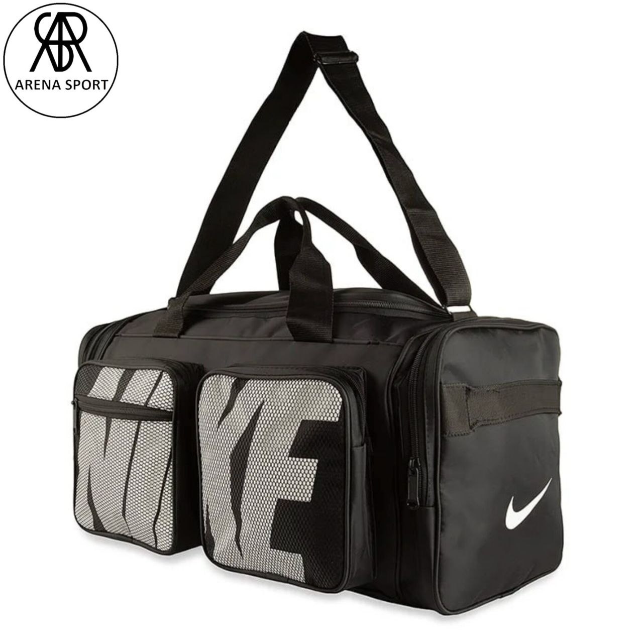 ساک ورزشی طرح نایک توردار 01 با محفظه کفش و جیب‌های زیپ دار – ارنا اسپورتر