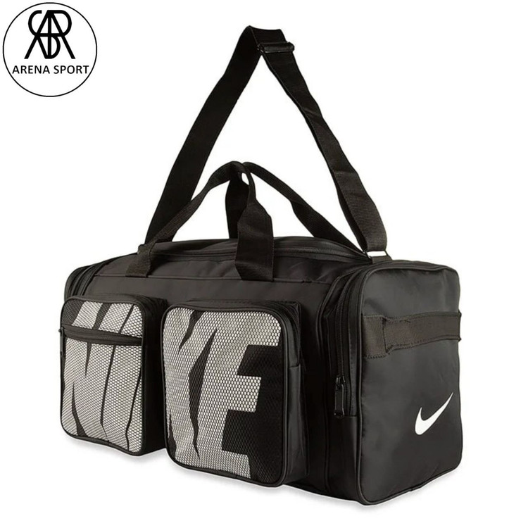 ساک ورزشی طرح نایک توردار 01 با محفظه کفش و جیبهای زیپ دار – ارنا اسپورتر