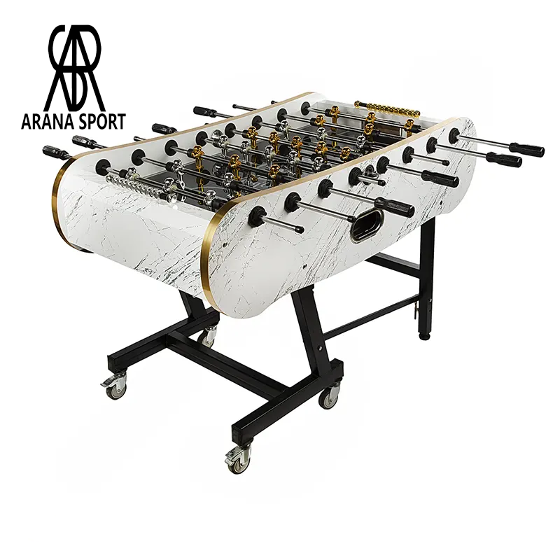 میز فوتبالدستی MDF تاشو با کف شیشه‌ای و چرخ قفل‌دار مدل ST22A