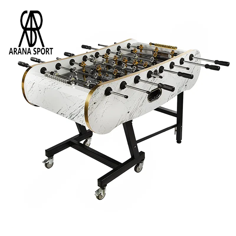 میز فوتبالدستی MDF تاشو با کف شیشهای و چرخ قفلدار مدل ST22A