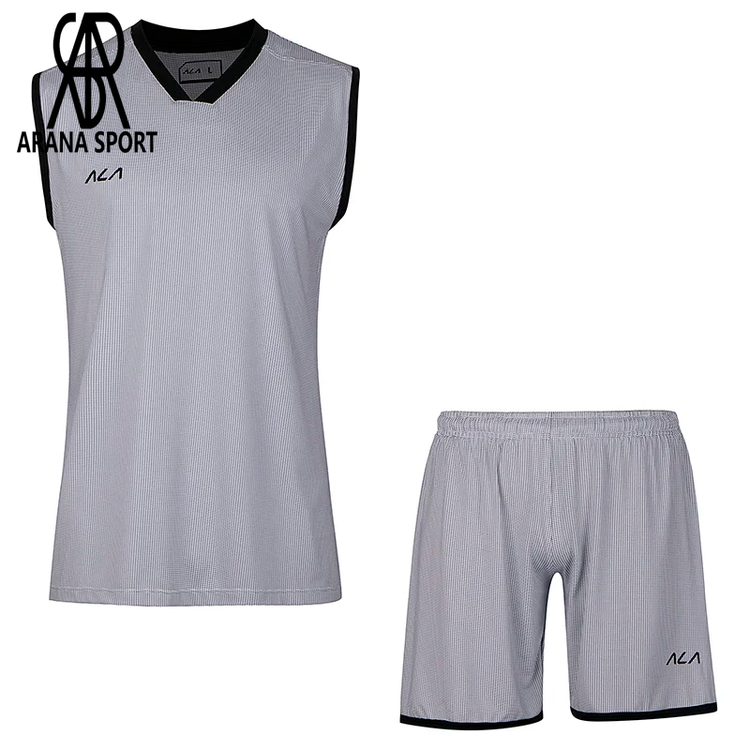 نمای جلوی ست پیراهن شورت والیبال آستین حلقهای اعلا ALA397-002