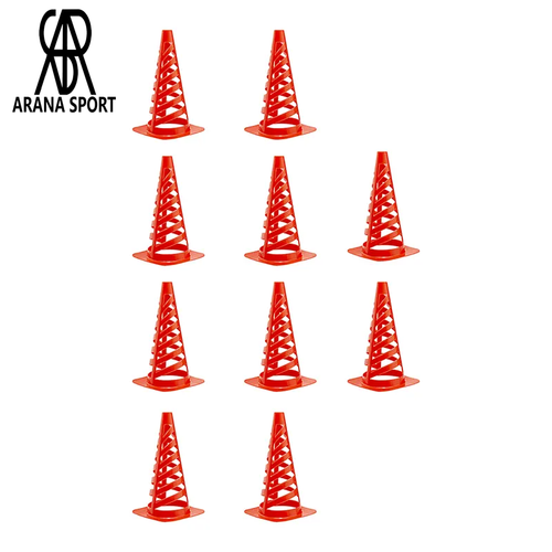 مانع تمرین فوتبال مخروطی ژلهای ۳۰ سانتیمتری شیاردار