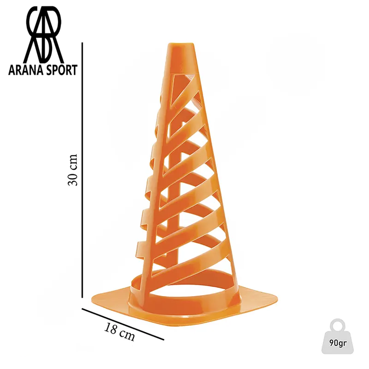 نمای پشت موانع تمرینی فوتبال بسته ۱۰ عددی