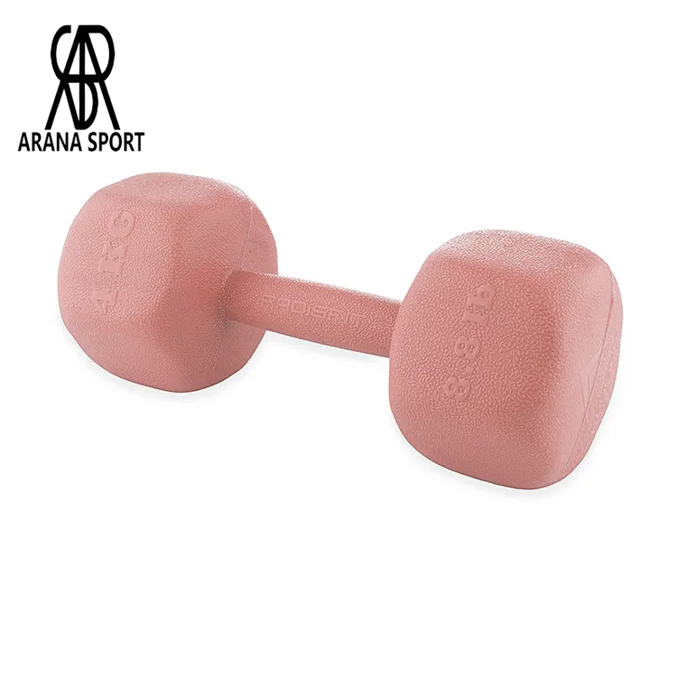 دمبل فلزی روکش دار رادیس فیت وزن ۴ کیلوگرم با پوشش ضد لغزش برای کنترل بهتر هنگام تمرینات ورزشی روزانه