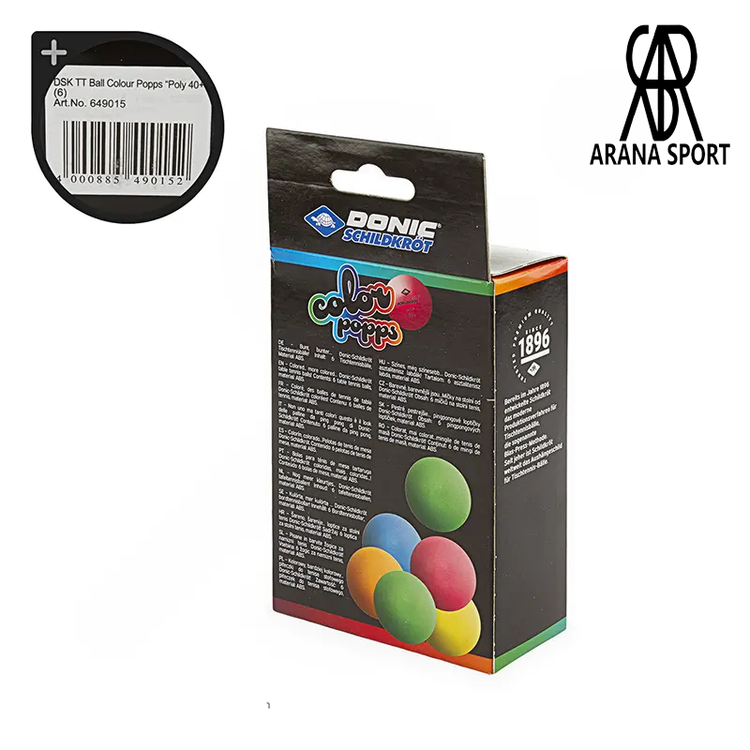 توپ پینگ پنگ دونیک شیلدکروت 40+ مدل Colour Popps بسته 6 عددی با رنگهای متنوع و کیفیت مناسب برای بازی تفریحی و تمرینی 01