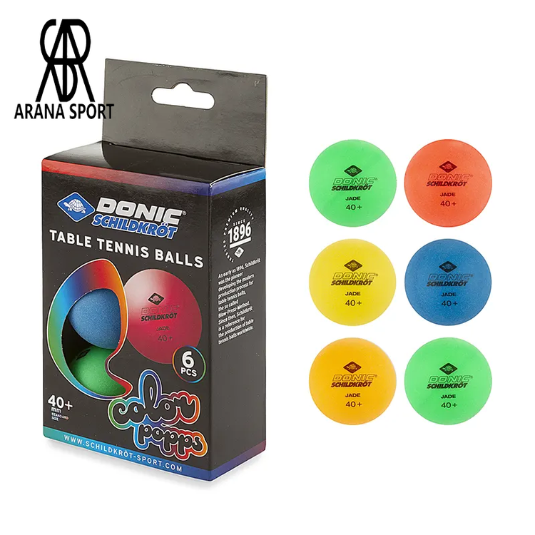 توپ پینگ پنگ دونیک شیلدکروت 40+ مدل Colour Popps بسته 6 عددی با رنگهای متنوع و کیفیت مناسب برای بازی تفریحی و تمرینی