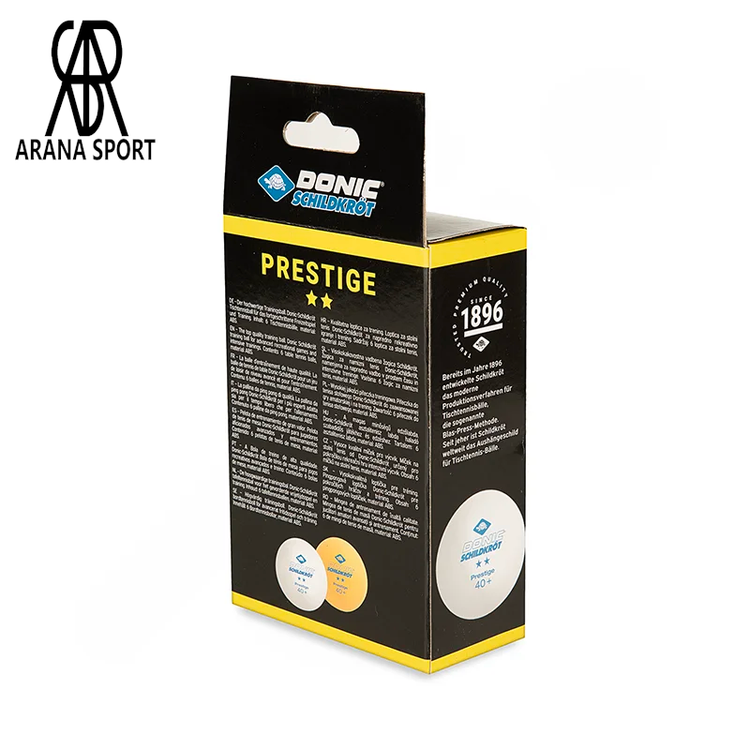 توپ تنیس روی میز دونیک شیلدکروت مدل Prestige 2 Star با قطر 40 میلی متر و جنس پلاستیکی مقاوم مناسب استفاده مداوم