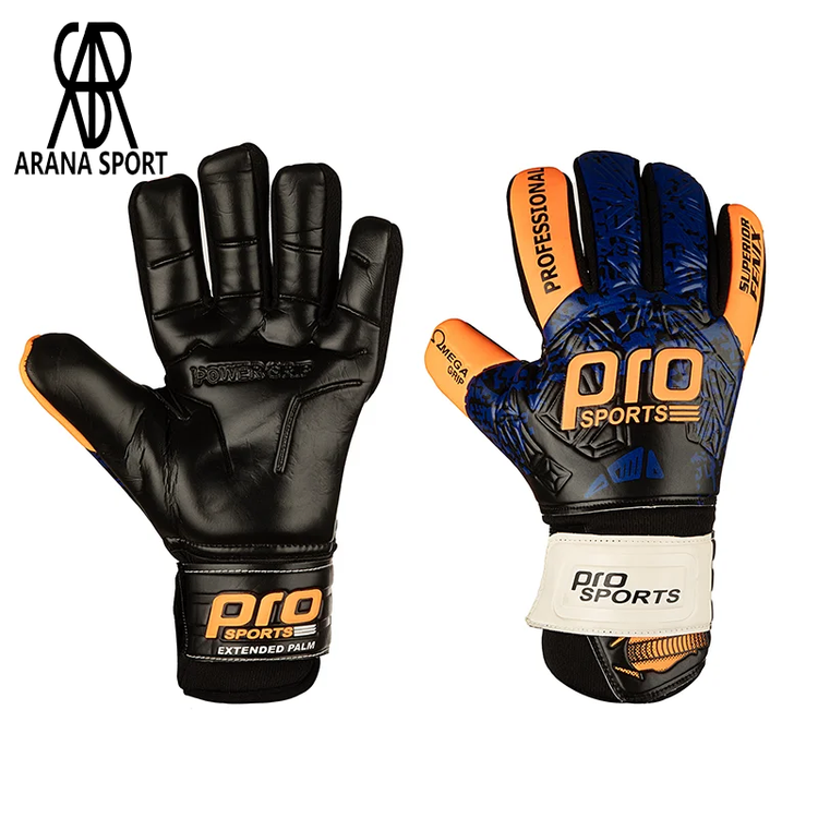 دستکش فوتبال گلری فنردار Pro Sports FENIX با لاتکس ضخیم و چسبندگی بالا، مناسب مهار توپهای پرسرعت، دارای مچبند پهن چسبی و طراحی Extended Palm برای کنترل بهتر-1