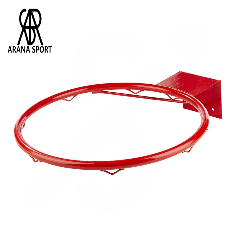 حلقه بسکتبال ثابت ساده تکی آرنا اسپورتر با قطر 45 سانتی‌متر، بدنه آهنی رنگ کوره‌ای، 8 قلاب نصب تور و ساختار مقاوم برای سالن و و حیاط-1