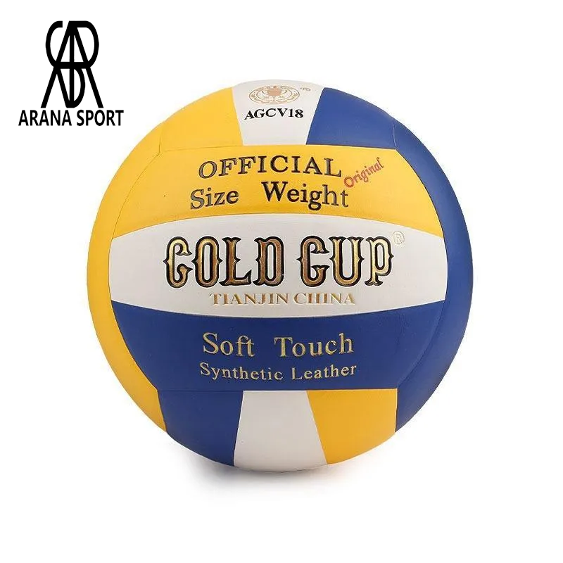 توپ والیبال گلد کاپ AGCV18 Soft Touch اصلی CPT سایز 5 با رویه پرسی SV-5W، مناسب تمرین نیمه حرفه‌ای، قابل استفاده در سالن و فضای باز-1