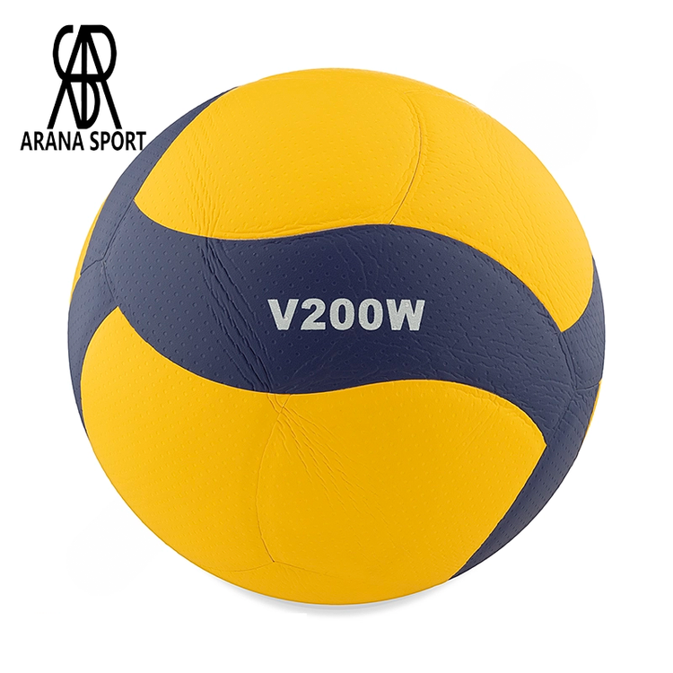 توپ والیبال میکاسا V200W ساخت چین رنگ زرد و سرمهای-3